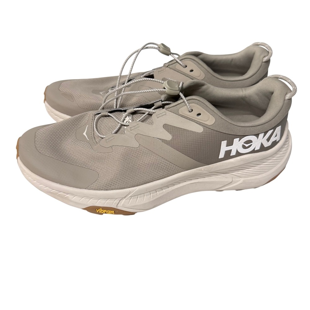 Hoka Transport Mens 12 Dune Eggnog Tan Vibram Walking Shoes 1123153-DEGG